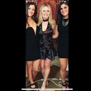 Free People silky halter mini dress